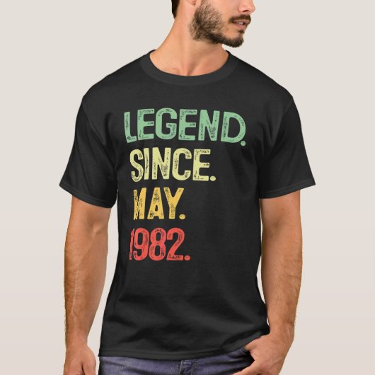 伝説1982年5月40歳M誕生日 Tシャツ (正面)