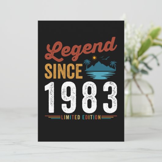 伝説1983年以来の誕生日レトロヴィンテージ 招待状 (スタンド正面)