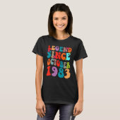 伝説1983年10月以来ヴィンテージ誕生日レトロV Tシャツ (正面フル)