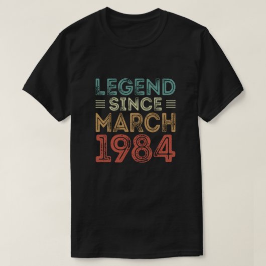 伝説1984年3月誕生日Tシャツ Tシャツ (デザイン正面)