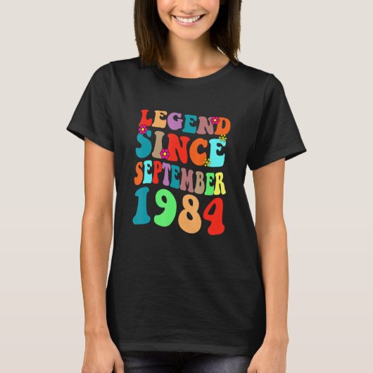 伝説1984年9月以来のヴィンテージ誕生日レトロ Tシャツ (正面)