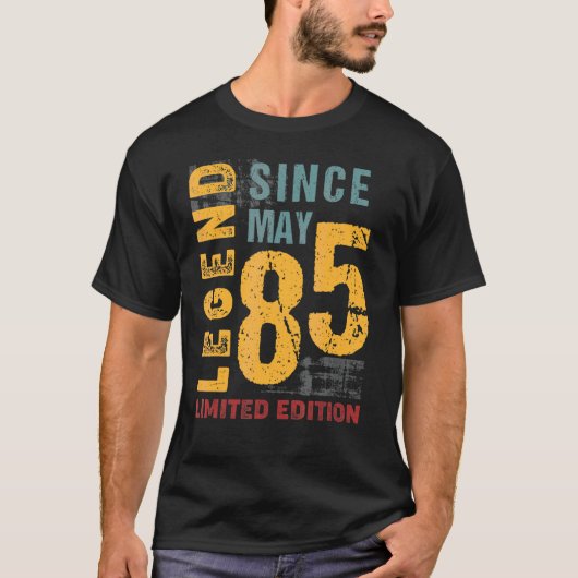 伝説1985年5月以来37歳37誕生 Tシャツ (正面)