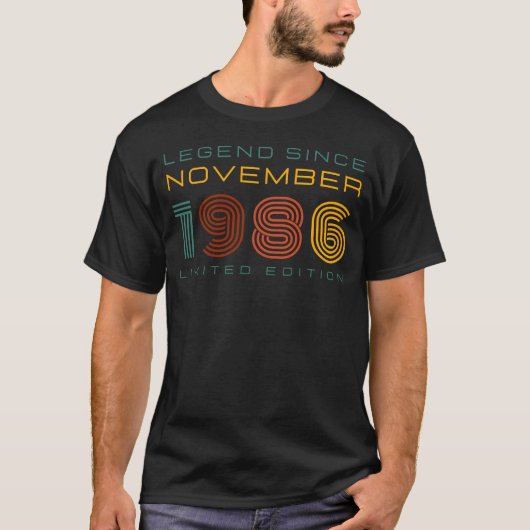 伝説1986年11月以来、限定版メンズ Tシャツ (正面)
