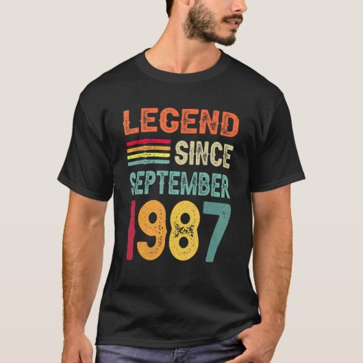 伝説1987年9月以来35誕生日35年 Tシャツ (正面)