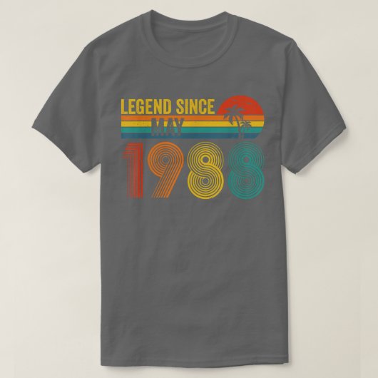 伝説1988年5月34誕生日34歳V Tシャツ (デザイン正面)