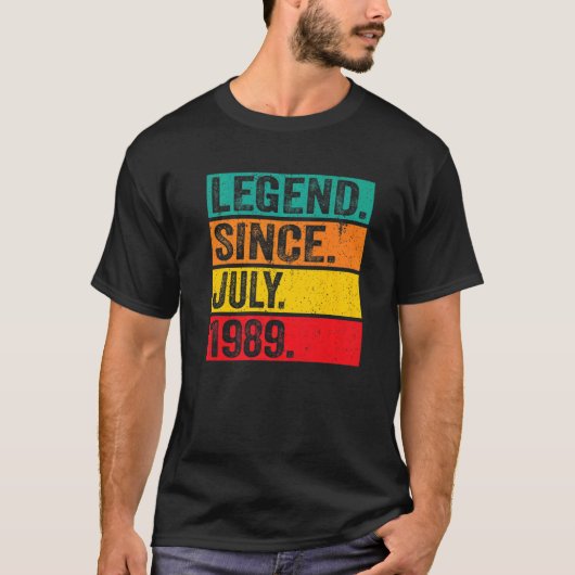 伝説1989年7月以来33誕生日33歳 Tシャツ (正面)