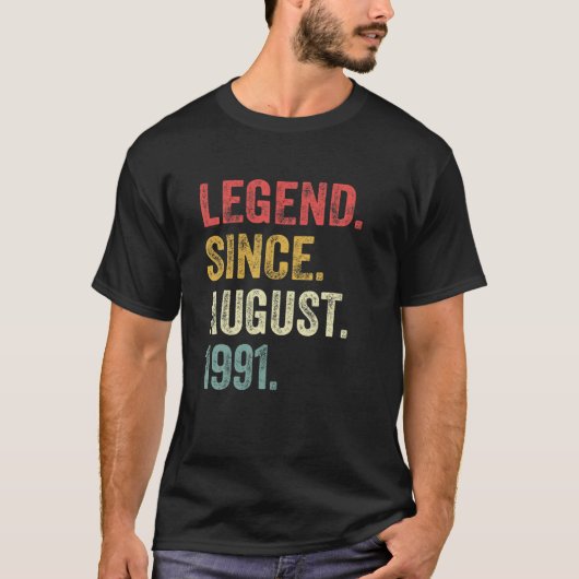 伝説1991威厳がある年30日目ギフト30年 Tシャツ (正面)