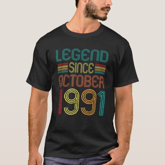 伝説1991年10月レトロ31歳31日 Tシャツ (正面)