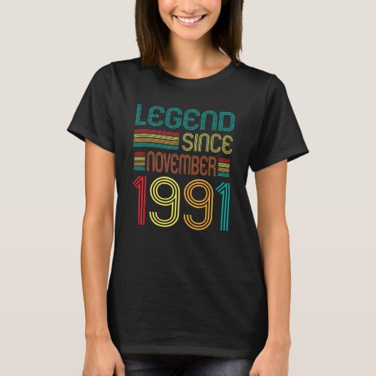 伝説1991年11月レトロ31歳31日 Tシャツ (正面)