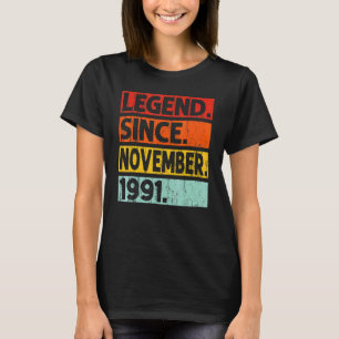 伝説1991年11月以来31誕生日ヴィンテージY Tシャツ