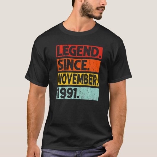 伝説1991年11月以来31誕生日ヴィンテージY Tシャツ (正面)