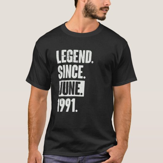 伝説1991年6月以来31歳31誕生日 Tシャツ (正面)