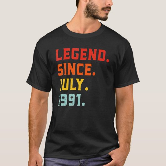伝説1991年7月以来31番目の誕生日ヴィンテージ31イェー Tシャツ (正面)