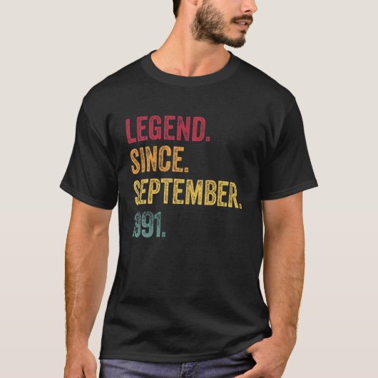 伝説1991年9月以来30歳の誕生日プレゼント30 Tシャツ (正面)