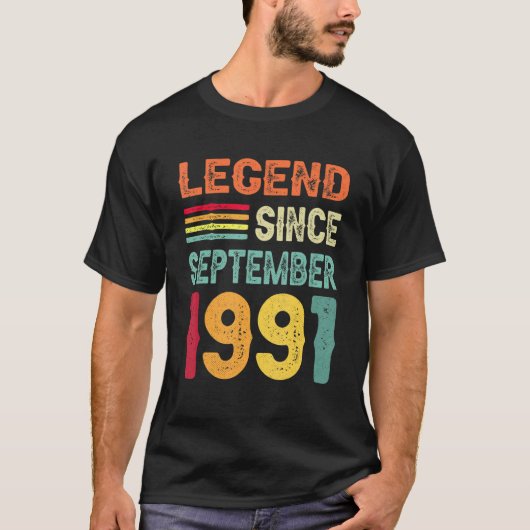 伝説1991年9月以来31誕生日31年 Tシャツ (正面)