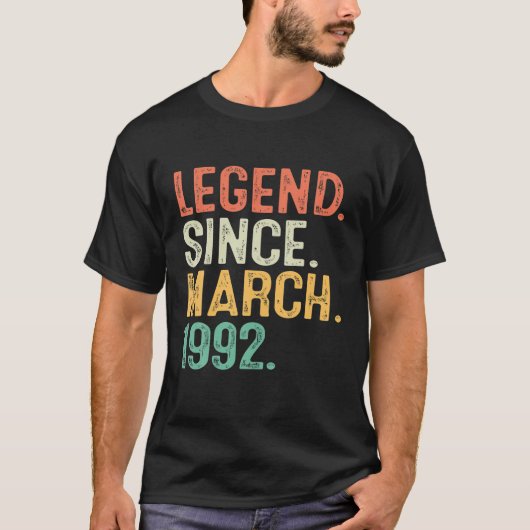 伝説1992年3月30歳の誕生日30歳 Tシャツ (正面)