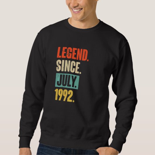 伝説1992年7月30歳30歳の誕生日 スウェットシャツ (正面)