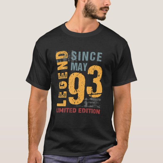 伝説1993年5月以来29歳Bのためのギフト Tシャツ (正面)