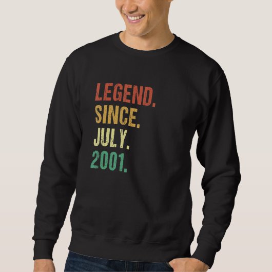 伝説2001年7月21日誕生日21歳 スウェットシャツ (正面)