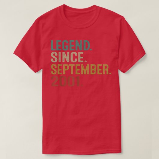 伝説2001年9月からヴィンテージ21日 Tシャツ (デザイン正面)