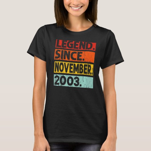 伝説2003年11月19日誕生日ヴィンテージY Tシャツ (正面)