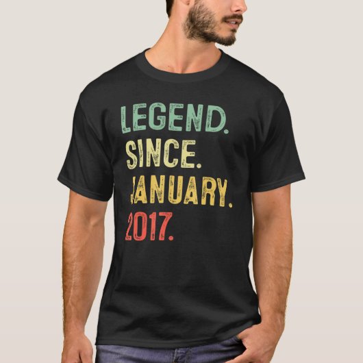 伝説2017年1月以来6誕生日6年 Tシャツ (正面)
