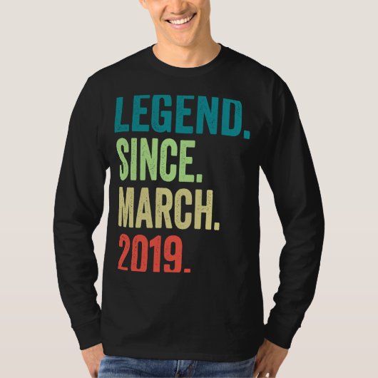伝説2019年3月以来ボーイガール4歳4位B Tシャツ (正面)