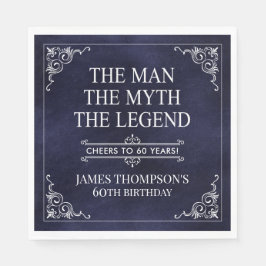 伝説60誕生日ブルー スタンダードランチョンナプキン