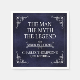 伝説75誕生日ブルー スタンダードカクテルナプキン