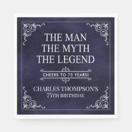 伝説75誕生日ブルー スタンダードランチョンナプキン