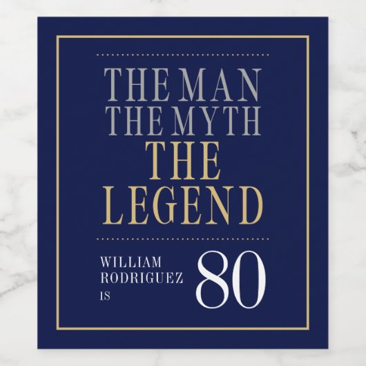 伝説80誕生日 ワインラベル (シングルラベル)