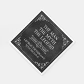 伝説90誕生日ブラック スタンダードランチョンナプキン (角)