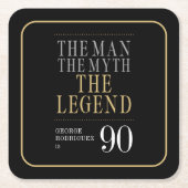 伝説90誕生日 スクエアペーパーコースター (正面)