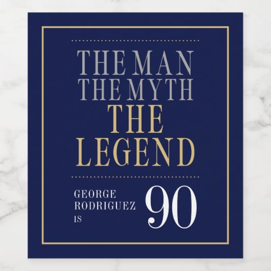 伝説90誕生日 ワインラベル (シングルラベル)