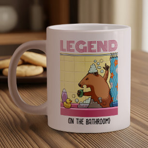伝説（浴室で）グラウンドホッグを歌う ジャンボコーヒーマグカップ