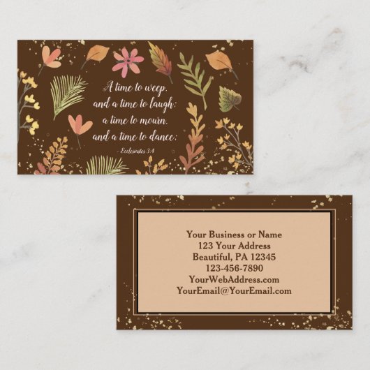 伝道書3:4、泣く時、笑う時 名刺 (正面/裏面)
