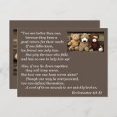 伝道書 4:9-12 記憶ポストカード 「二人であれば、ひとりよりも幸せである。彼らには労苦における ポストカード (正面/裏面)