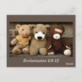 伝道書 4:9-12 記憶ポストカード 「二人であれば、ひとりよりも幸せである。彼らには労苦における ポストカード (裏面)