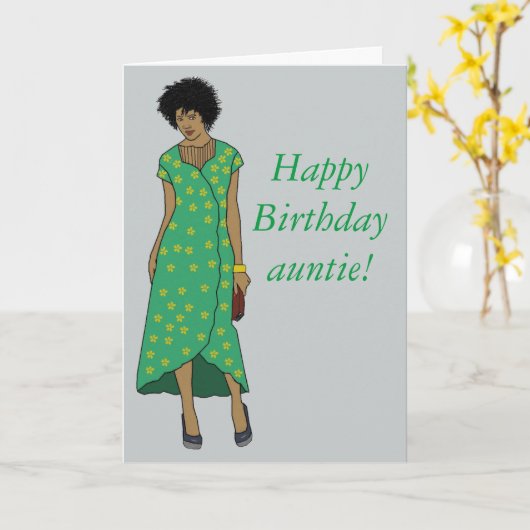 伯母さんを祝って下さい カード (黄色い花)