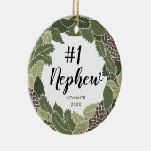 伯母さんパーソナライズされたからの1番目の甥の贈り物 セラミックオーナメント (右)