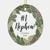伯母さんパーソナライズされたからの1番目の甥の贈り物 セラミックオーナメント (左)