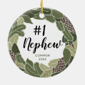 伯母さんパーソナライズされたからの1番目の甥の贈り物 セラミックオーナメント (裏面)