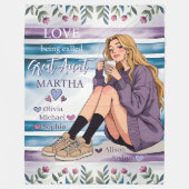 伯母の姪カスタムと甥の名前への贈り物 フリースブランケット (正面)