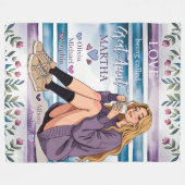 伯母の姪カスタムと甥の名前への贈り物 フリースブランケット (正面(横))