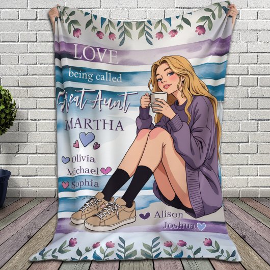 伯母の姪カスタムと甥の名前への贈り物 フリースブランケット