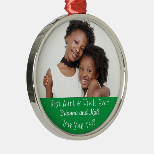 伯母最高のさん写真クリスマパーソナライズされたス メタルオーナメント (右)