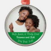 伯母最高のさん写真クリスマパーソナライズされたス メタルオーナメント (正面)