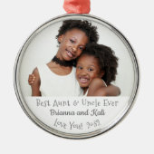 伯母最高のさん写真クリスマパーソナライズされたス メタルオーナメント (正面)