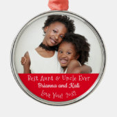 伯母最高のさん写真クリスマパーソナライズされたス メタルオーナメント (正面)