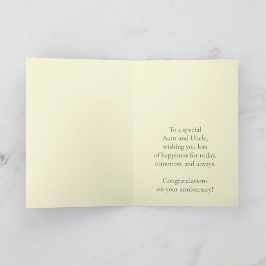 伯母結婚周年記念イエローローズ カード (内部)